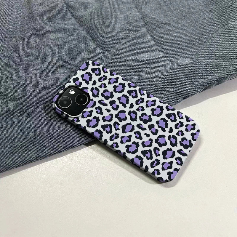 Purple Leopard iPhone Case – Bold Design for Trendsetters